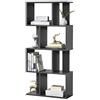 [en.casa] Libreria Bassa Scaffale da Terra con 4 Scomparti Aperti Mobile Espositore per Casa Ufficio Negozio130x60x24 cm Grigio Scuro