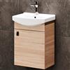 Planetmöbel Set di mobili da bagno composto da lavabo con mobiletto 45 cm in rovere Sonoma, lavabo e rubinetto in cromo, set da bagno senza tempo