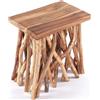CREEDWOOD TAVOLINO in Legno di Mogano | Tavolo per Telefono, Sgabello per Piante e Rami | 48x45x30 cm