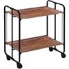 DON HIERRO Carrello da cucina pieghevole nero con ruote BAUHAUS 2 ripiani