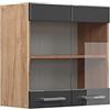 Vicco Mobile da cucina in vetro R-Line, Antracite lucido, 60 cm