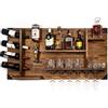 CREATIVE COOPER Scaffale in legno con dispenser per bevande, stazione di erogazione di alcol a parete, 120 x 60 x 14 cm, vintage e rustico, whisky, gin, liquore, regalo barman,