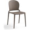 REDÒKASA Sedia in polipropilene JASMINE, impilabile, resistente ai raggi UV, design moderno, ideale per sala da pranzo, cucina, sala d'attesa, bar, ristoranti o giardino (Tortora)