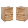 MRBLS_HOME MRBLS Comodino 2 Pezzi Set Comodino Moderno Mobile con Cassetti Comò in Legno per Camera da Letto (Wotan) - 30 x 40 x 30 cm (L/A/P)