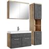 Badplaats B.V. Mobile bagno di Paso 80 x 40 cm lavabo rovere castagno con grigio - armadio portaoggetti mobile lavabo armadio specchio