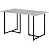 Vicco Tavolo da pranzo Merido, Nero/marmo-bianco, 140 x 80 cm, adatto per 4 persone, superficie facile da pulire