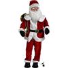 COSE DA CASA Babbo Natale Rosso Altezza grandezza Naturale Gigante cm 150 Canta 5 Canzoni con sensore di Movimento in Tessuto Ornamentale Molto Realistico