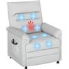 HOMCOM Poltrona Relax Elettrica Massaggiante e Riscaldante con Poggiapiedi, Silenziosa, Poltrona Reclinabile 150° in Velluto Pet Friendly con Funzione Memory, 2 Telecomandi e USB, Grigio Chiaro