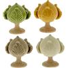 Ingrosso e Risparmio PUMI in Porcellana Assortiti in 4 Colori con Base in Legno - bomboniere pugliesi Matrimonio (Grande)