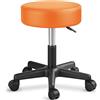 TRESKO, sgabello girevole regolabile in altezza arancione fino a 150 kg | Sgabello con rotelle imbottitura da 10 cm altezza seduta 47-60 cm | Sgabello da lavoro ufficio girevole a 360° con ruote