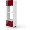 Vicco Mobile cucina microonde R-Line, Rosso lucido, 60 cm, per la libera combinazione all'interno di sistemi cucina modulari