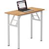 SDHYL Scrivania Pieghevole per Computer 120 x 60 cm Tavolo da Lavoro Pieghevole per Computer Tavolo da Conferenza per l'ufficio Domestico Teak Bianco