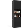 RELAX4LIFE Credenza da Cucina 190 cm in Legno, con 4 Porte, 2 Scomparti Aperti e Dispositivi Anti-Ribaltamento, Armadio per Soggiorno, Sala da Pranzo, Cucina (NERO)