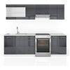 Vicco Mobile da cucina Raul, Antracite lucido/bianco, 240 cm