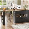 boorbin Tavolo da bar allungabile con spazio di archiviazione (138 - 204 × 39 × 104 cm), girevole a 360°, moderno tavolo da cucina, tavolo da bistro, credenza con ripiani (nero)
