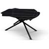 PAZZO DESIGN Tavolo Allungabile Rotante Brando, Piano Ceramica Nero Sahara, Gambe in Metallo Nere, Cucina, Salotto, Ovale, 120 x 88 x h76 cm - id_2207