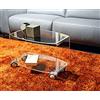 Slato Olimpia-Tavolino in cristallo acrilico trasparente a due ripiani con ruote,compatto/leggero/design elegante, adatto per soggiorno,lato divano,porta TV,Made in Italy (cm.L.67 x P.40 x H46)