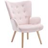 Vente-unique - Poltrona dritta 1 posto Vately - velluto - rosa