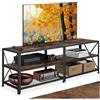 tectake® Mobile TV 141x41,5x50,5cm, Mobile Soggiorno 3 Ripiani di cui 1 con Rete, Madia Soggiorno Moderna per TV 55 pollici, Home Theater, Libri, Arredamento Casa e Cucina - Legno Industriale Scuro