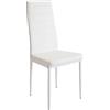 homewell Sedie per sala da pranzo, sala da pranzo, seduta imbottita, con schienale alto, set da 2 pezzi, colore: bianco