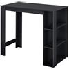 [en.casa] Tavolo Alto da Bar Bancone da Cucina a 3 Ripiani Laterali Penisola Salvaspazio con Scomparti Vani Aperti 120 x 60 x 106 cm - Nero