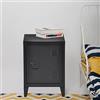 [en.casa] Comodino in Acciaio con Scomparto Chiuso con Anta Tavolino Laterale da Divano Mobiletto Notturno da Letto Tavolino Basso da Ingresso 57 x 40 x 30 cm Nero