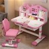 HshDUti Set scrivania per bambino, regolabile in altezza, design a distanza dorata, per prevenire la miopia, con ampio cassetto