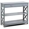 GIANTEX Tavolo Consolle da Divano, Consolle Ingresso Moderno a 3 Ripiani, Consolle Trucco con Cassetto con Manico, Salvaspazio per Soggiorno, Salotto, Ingresso, Portata di 75 kg, 3 Colori