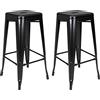 SAMIRA Sgabello bar cucina impilabile, sgabello industriale in metallo mod. Maggie (2, Black)