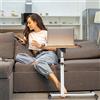 Wohenster Scrivania con Ruote, Tavolino da Lavoro per Laptop, Altezza Regolabile Fino a 95cm, Scrivania pc può Essere Ruotato di 180°, Tavolo da Computer, Standing Desk per Ufficio Soggiorno, Beige