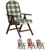 PALUPLUS Poltrona Reclinabile Campania, Misura 60x67x106 cm, Schienale Regolabile in 4 Posizioni, Struttura e Braccioli in Legno di Faggio, Sedia per casa, Portata 110Kg -191C (Verde Scozzese)