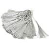 Generico 50 PZ Nappa Nappina Vari Colori per Decorazione BOMBONIERA bomboniere Fai da Te 50 Nappine da 9cm Totale 16cm (Argento)