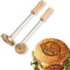 fdemon Ferro da Stiro con Logo Personalizzato - Manico Incluso - per Bistecca Cuoio Cibo Carne Torta di Pane - Timbro Termico per Barbecue, Manico in Legno