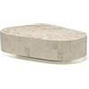 STONES HOME FURNITURE Tavolino Trapezio in Pietra Fossile Bianca FS/141/WA