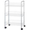 Acan Tradineur - Carrello da cucina in metallo con ruote, 3 livelli, scaffale per frutta, verdura, 62 x 38 x 26 cm