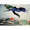 MRTURK Marc Chagall Poster Marc Chagall Over The Town Canvas Painting Marc Chagall Wall Art Marc Chagall Stampe per La Casa Decorazione della Parete Immagine 40x60cm Senza Cornice