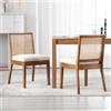 DAYALANE 2 PZ Sedia Cucina con Schienale in Rattan per Cucina, Beige