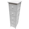 VERDELOOK | Cassettiera con 5 Cassetti In Legno Bianco, 26x32 - H.98 cm, Mobiletto Salvaspazio per Bagno, Lavanderia, Ripostiglio, Verticale, Mobile Contenitore con 5 Cassetti
