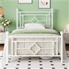 MUTICOR Struttura Letto in Metallo 90x200 cm, Letto Moderno per Camera da Letto o Stanza degli Ospiti con Testiera e Doghe, Silenzioso, Facile da Montare, con Spazio di Stoccaggio, Bianco