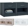 Casaria® Set 2x ComodinI 41x39x28 cm Spazioso Cassetto Portaoggetti con Maniglia Ripiano Aperto Comodino Tavolino da Notte Arredamento Camera da Letto