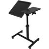 RELOVE Tavolino leggero, da letto medicalizzato, scrivania informatica, ufficio gaming, divano per computer portatile, altezza pieghevole con 4 ruote, (70 * 44 * 65/95 CM-nero)