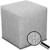 Best For Home, pouf a cubo, poggiapiedi, 40 x 40 x 40 cm, diversi colori (argentato)