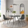 Lestarain Set di 2 Sedie per Sala da Pranzo in Velluto, Sedie da Cucina con Schienale Ergonomico, Seduta Imbottita, Gambe in Metallo, per Camera da Letto, Salotto, Grigio Scuro, LCNI114001-2