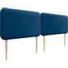 DHOME Testiera Imbottita Liscia Arrotondata in Velluto per Parete Acustica Testate Fonoassorbenti Testiera Letto Camera da Letto (Blu, 180cm Dual)