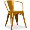 Iconik Interior Industrial Style Sedia da pranzo con braccioli - Design industriale - Acciaio - Nuova edizione - Stylix dorato