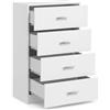 FineBuy Cassettiera Ingresso Moderna Bianca Lucido 60x90x30 cm Credenza | Madia Mobiletto da Soggiorno | Buffet con 4 Casseti