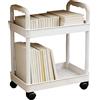 Generico Carrello Organizzatore Con Ruote Mobile | Supporto per Cucina a 2 Ripiani con Ruote - Carrello per Hobby | per la Dispensa, la Lavanderia, il Garage, il Posto di Lavoro, Dormitorio, la Casa e la Ca