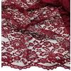 Russo Tessuti Tessuto Abbigliamento Vestiti Donna Merletto Macrame' Pizzo Balzato a Metraggio-Bordeaux