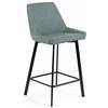 MONDO VIRO Set di sgabelli alti Fox in tessuto imbottito con poggiapiedi cm 44x50 94h (2, Acquamarina)
