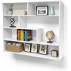 Baroni Home Libreria di Design Moderna, Scaffale Verticale a Zig Zag, Scaffale Porta Libri per Soggiorno Camera Ufficio, Montaggio Facile, 19.5x94x80 cm, 4 Livelli Bianco